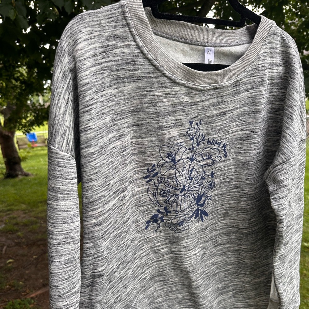 Latched Mama Gray Floral Graphic Sweatshirt